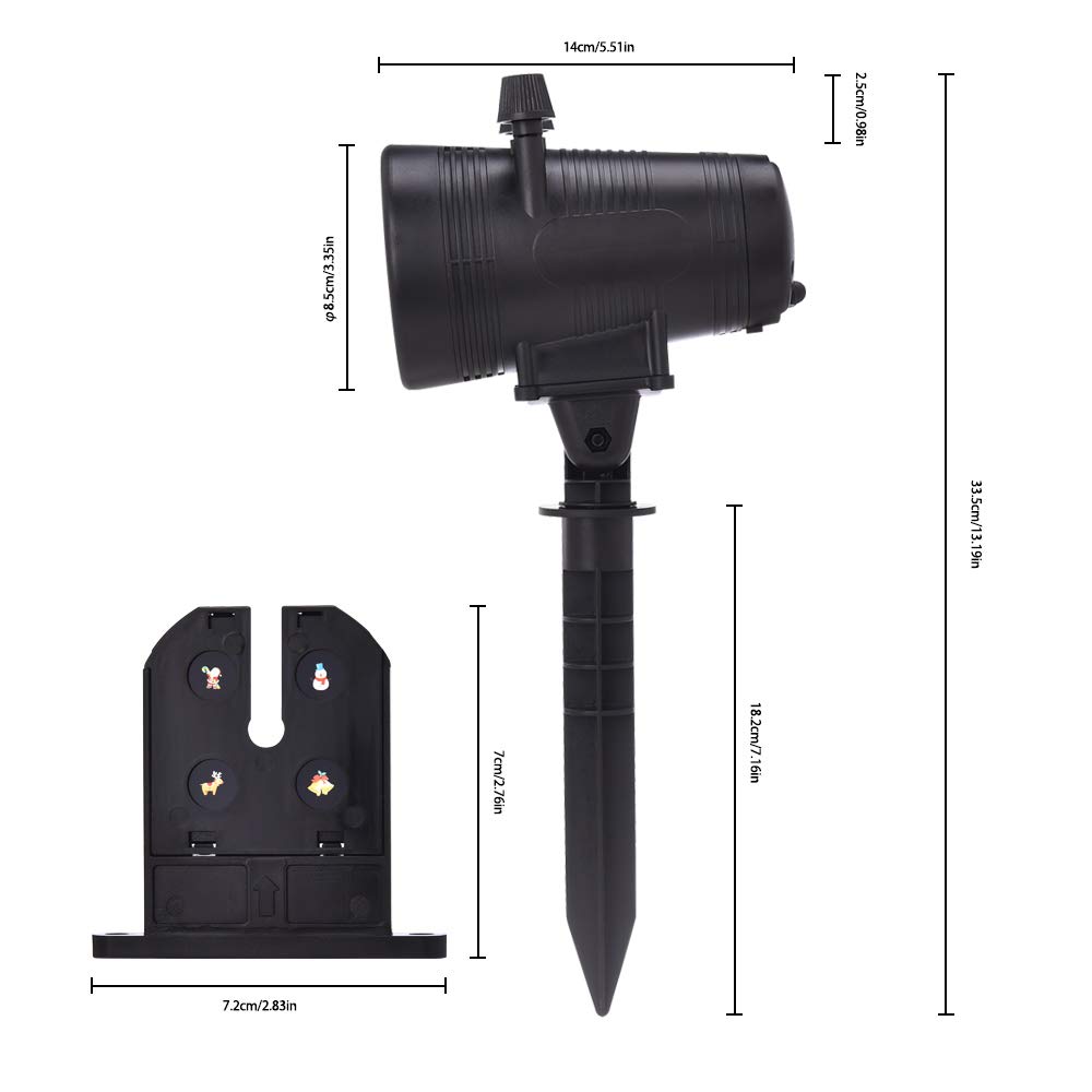 ominilight Holiday Decoration LED Projector 12 Switchable Patterns, Outdoor Landscape Disco Rotating Spotlight, Waterproof Party Light for Birthdays/Dancing/Wedding/Christmas, 6101