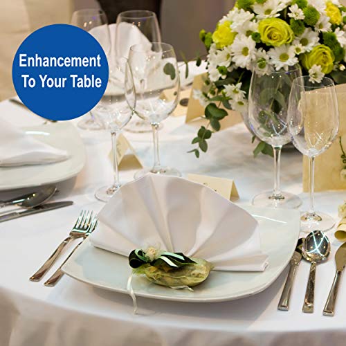 Cotton Cloth Dinner Table Napkins White - 12 Pack (18 inches x 18 inches) Reusable Soft Comfortable for Wedding Party Restaurant Dinner Hotel |for Events and Regular Home use