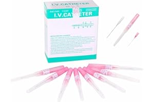 KINGWEI Piercing Needles,50PCS 20G IV Catheter Needles 20 Gauge Disposable Stainless Steel Hollow Body Piercing Needles for Ear Nose Belly Navel Nipple Piercing(20G)