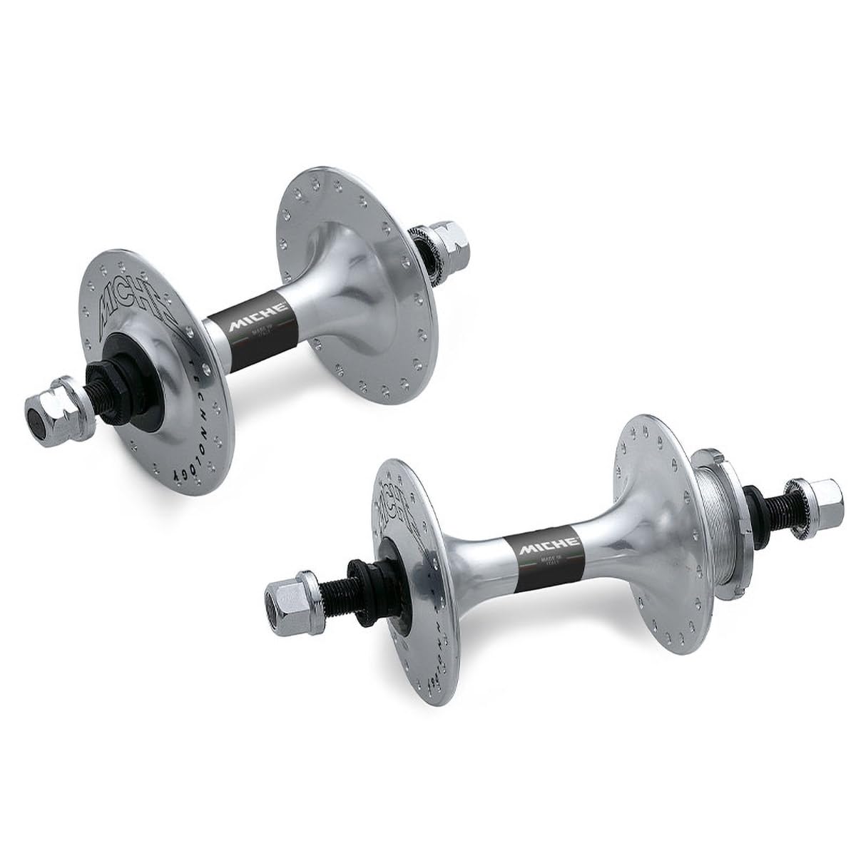MICHE Primato Pista Track Hubs, Silver, 36H/36H, Fixed - Pair