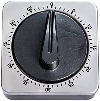 Mechanical Kitchen Timer, Kisstaker Stainless Steel 60 Minutes Timing with Alarm For Cooking and Barbecue Manual Timer
