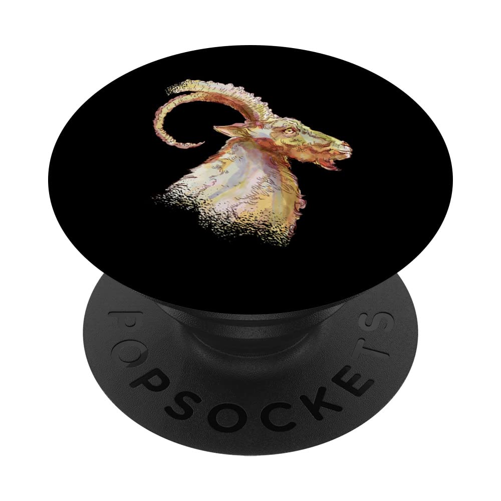 Capricorn Watercolour Drawing Art Artist Gifts Goat Sheep PopSockets Swappable PopGrip