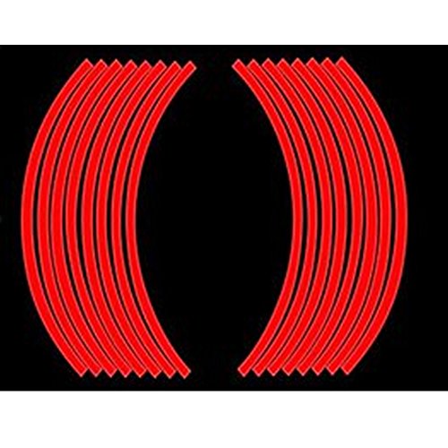 INSFIRE Universal Car Motorcycle Scooter Wheel Safety Rim Stripe Reflective Decal Sticker Tire Tape for Yamaha Honda KTM Suzuki Kawasaki Aprilia (Red)