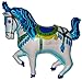 Space Pet Levitating Circus Carousel Horse Blue 35 inch Flying Floating Anti-Gravity Toy HOVERS in MID-AIR - Interactive & Educational String-less Pet Balloon for Kids & Adult Indoor Events