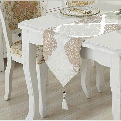 XYZDY Table Runner Tassel, Table Runners In Party Wedding Banquet Table Linen Layout Or Decoration 33x210cm white