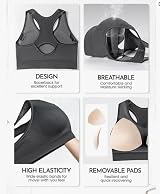FITTIN Racerback Sports Bra Women High Impact Padded Seamless Activewear view 7