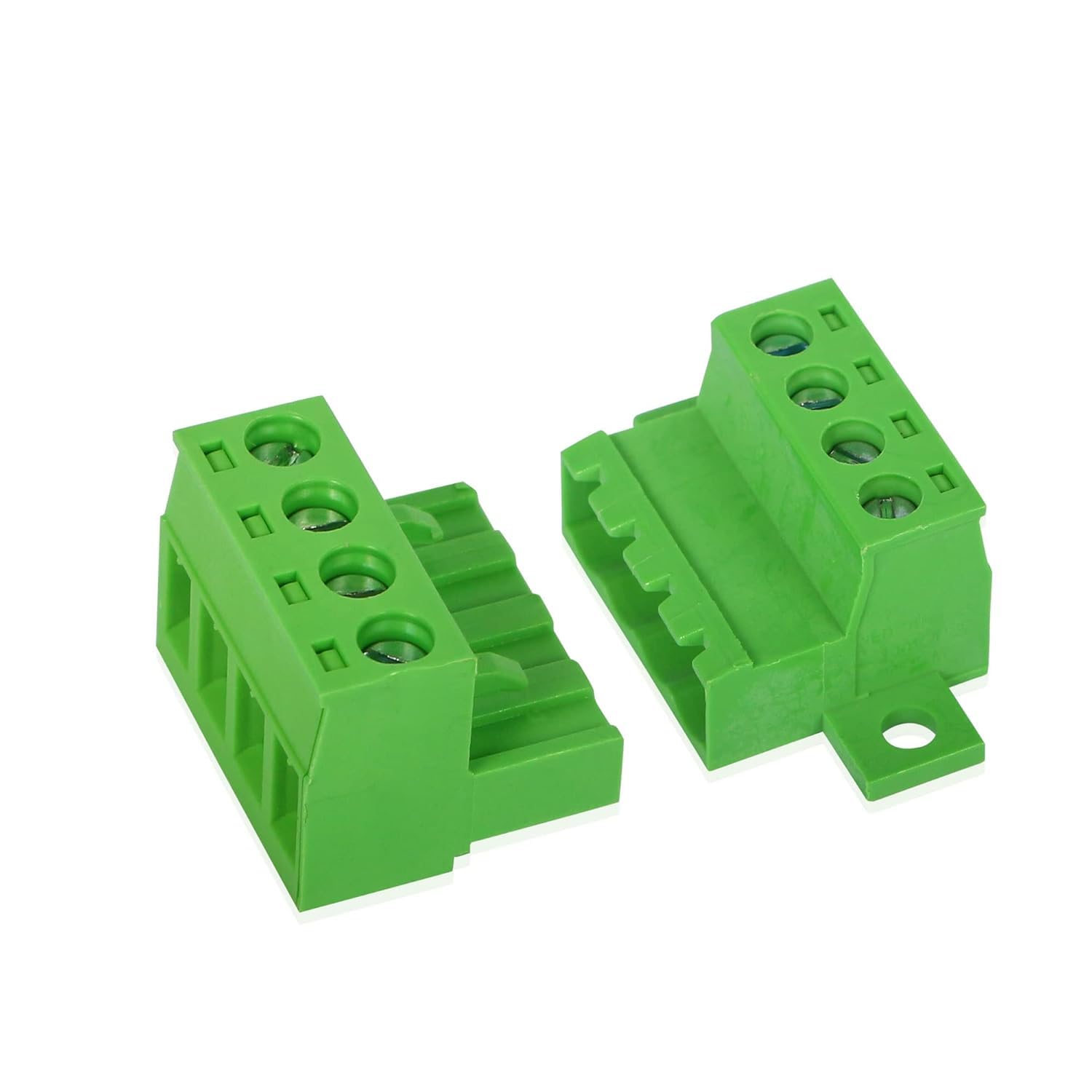 GINTOOYUN 5 Sets 4-Pole 5.08 mm Terminal, 2EDGRK Phoenix Connector 4 Pin with Screw Lock Plate Fixed, PCB Pluggable Screw Terminal Block Connectors, 5.08mm Pitch Male Female Plug