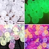 Korlon 1000 Pcs Pony Beads, Plastic Bracelet Beads UV Beads for Jewelry Making Bracelets, Necklace, Glow in The Dark Beads