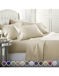 6 Piece Hotel Luxury Soft 1800 Series Premium Bed Sheets Set, Deep Pockets, Hypoallergenic, Wrinkle & Fade Resistant Bedding Set(Queen, Cream)