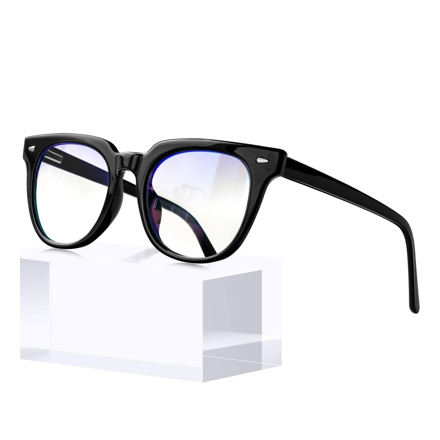 KANASTAL Blue Light Glasses Womens Blue Light Blocking Men Bluelight Anti Glare Migraine Bue Filter Gaming Computer Screen TV Digital Protection - Black Frames