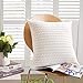 Cable Knitting Throw Pillowcase 18 x 18inch Super Soft 100 Cotton Breathable Sweater Cushion Cover Square Knitting Home Decorative PillowcaseCream by MisDress