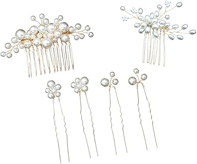 Amazon Com Amosfun 6pcs Rhinestone Crystal Hair Comb Hairpins