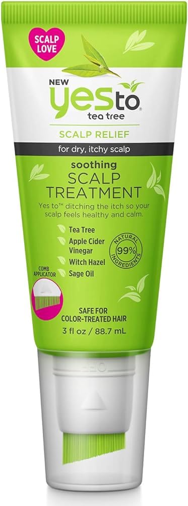 Yes To Tea Tree Scalp Relief Soothing Scalp Treatment | Calm & Soothe Itchy Scalp | Tea Tree Oil + Apple Cider Vinegar + Witch Hazel + Sage Oil | Vegan | 99% Natural Ingredients, Green, 88.7 millilitre