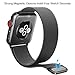 Apple Watch Band 42mm Fully Magnetic Closure Clasp Mesh Loop Milanese Stainless Steel iWatch Band for Apple Watch Series 3 Series 2 Series 1 Sport and Edition - Black