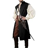 VIBNRIX Unisex Medieval Pirate & Knight Sleeveless Vest — 100% Cotton Lightweight LARP Renaissance Fair Cosplay Costume