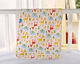 BEIBEIYING Double-sided Flannel Urine Pad Towel Waterproof Breathable Absorbent Bamboo Fiber Mat,Giraffes Medium (50*70 cm/19.7