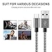 USB Type C Cable Fast Charging [4Pack 1ft] Nylon Braided Syncing Cords, USB A to Type C Charging Cable Compatible with Samsung Galaxy S10 S10+/ Note 8, LG V20 and Other USB C Device (Black)