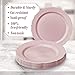 Silver Spoons 20 Premium Reusable Plastic Salad Plates | Vintage - Blush | 9'