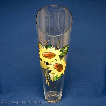 Painted Glass Vase Sunflowers Series 21 Inches Tall Amazon Co