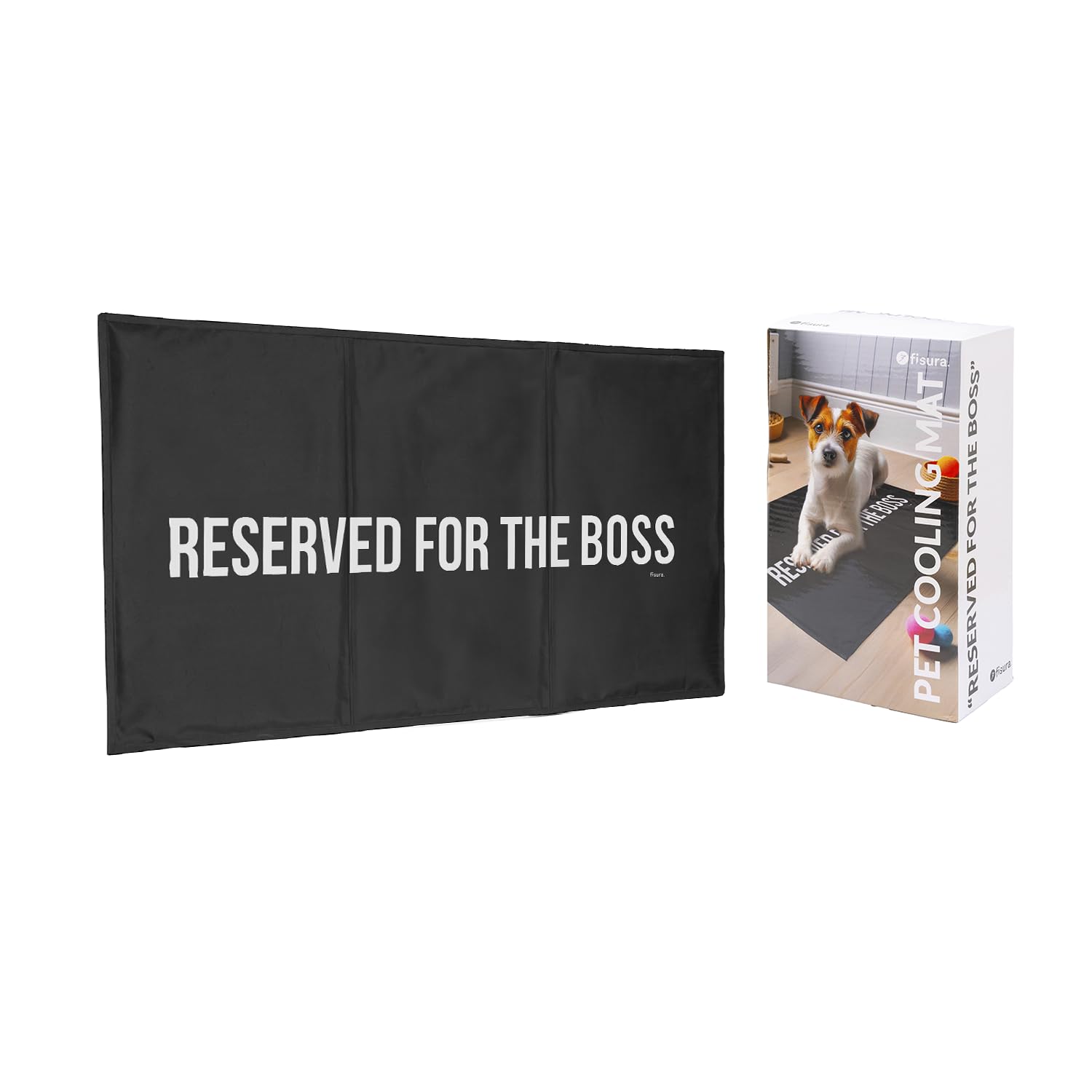 Fisura – Cooling Mat for Pets. Measures: 90 centimetres x 50 centimetres. Large Cooling Mat for Dogs. Original Self-Cooling. Dog and Cat. Non-Toxic (Boss, black)
