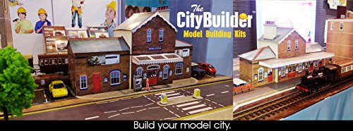 The CityBuilder Railroad Station Cardboard Model Making Kit - O Scale Model Railroad Building
