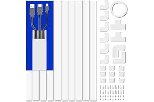 Cord Cover Raceway Kit, 157in Cable Cover Channel, Paintable Cord Concealer System Cable Hider, Cord Wires, Hiding Wall Mount