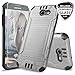TJS Galaxy J3 Emerge/J3 Prime/Amp Prime 2/Express Prime 2/Sol 2/J3 Mission/J3 Luna Pro/J3 Eclipse Case, with [Tempered Glass Screen Protector] Hard Inner Layer Metallic Brush Finish Case (Gray)