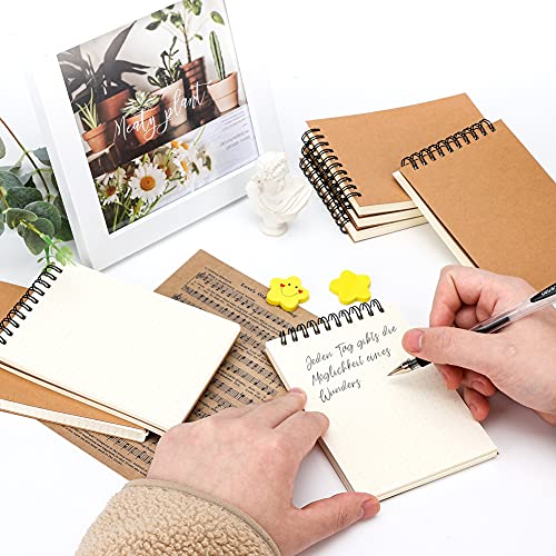 HAKACC A6 Spirale Notizblock, 8 Stück Klein Punkt Notizbuch 80 Blatt Notizheft Skizzenblock Journal Tagebuch Schreibblock Zeichenblock