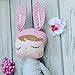 Cute Metoo Angela Rabbit Dolls Cartoon Animal Design Stuffed Babies Plush Doll for Kids Birthday / Christmas Gift Children Toy (Grey)