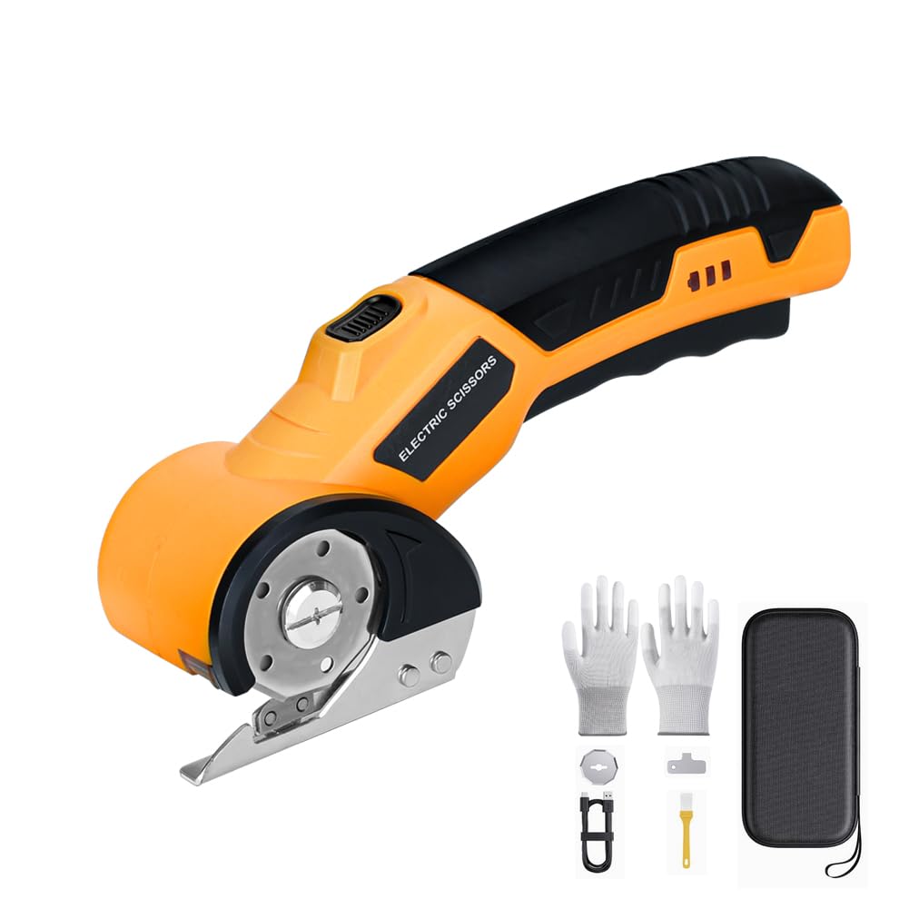 High Speed Cardboard Cutter, Electric Box Cutter For Cardboard Fabric Carpet, Automatic Cordless Electric Scissors With Safety Lock - Rechargeable Battery, Heavy Duty Power, Rotary Cutting
