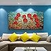 Metuu Modern Canvas Paintings, Texture Palette Knife Red Flowers Paintings Modern Home Decor Wall Art Painting Colorful 3D Flowers Wood Inside Framed Ready to hang 24x48inch