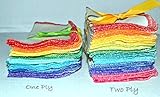 2 Ply White Birdseye Washable Baby Wipes - 20 Pack - Little Wipes (R) Use for napkins, reusable wipes, Your choice of color for the edges