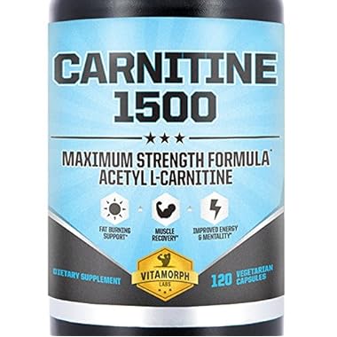 Vitamorph Carnitine 1500 – Acetyl L-Carnitine 1500mg Maximum Strength Carnitine Supplement – Supports Energy, Memory, Focus and Weight Loss Management – 120 Vegetarian Capsules