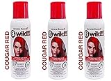 Jerome Russell B Wild Temporary Hair Color Spray 3.5oz (Set of 3, Cougar Red)