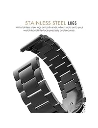 MoKo relojes de acero inoxidable correa de reloj de correa para Fitbit Blaze, Negro