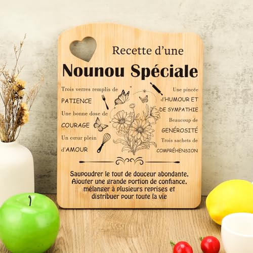 Tulolvae Nanny Gift – Bamboo Chopping Board, Gift Ideas for Nanny, Women's Christmas, Original End of Contract Birthday Nanny Gift