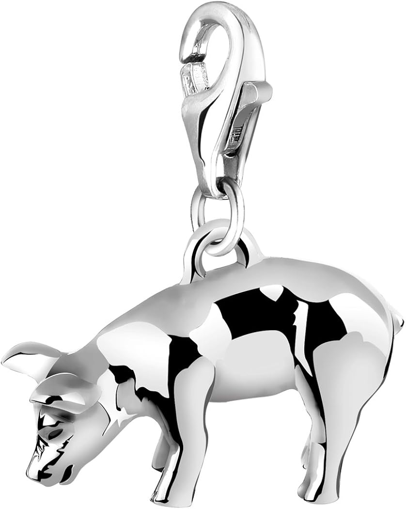Nenalina Charm Pig Pendant, for All Brands of Charm Bracelets and Necklaces, Made of 925 Sterling Silver, 713172-000