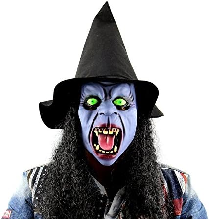 Clown Mask Scary Black Witch Hat Mask Halloween Decorations (Witch)
