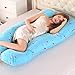 Pregnancy Pillow Cover/U Shaped Pillow Cover/Pregnancy Pillow Case/Maternity Pillow Case/Pillowcase with Removable Cotton Cover 57x30 Inch for Pregnancy Pillow Moonblue