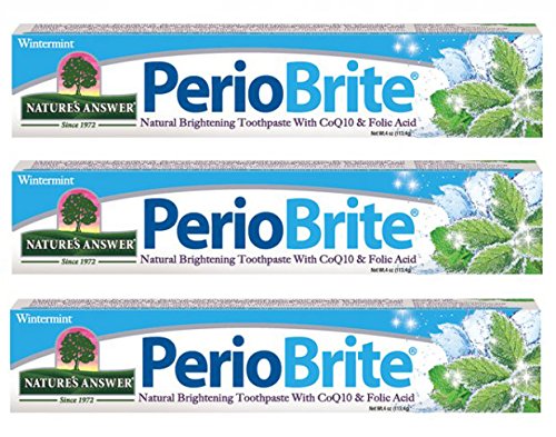 Nature's Answer Periobrite Whitening Toothpaste | Soothes & Refreshes | Gluten-Free, Flouride-Free Soy-Free & Vegetarian | Not Tested On Animals | No Artificial Sweeteners 4oz (3 Pack)