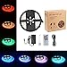 LUNSY LED Strip Light 16.4ft SMD 5050 RGB 300 LEDs Waterpfoof Color Changing Flexible Lights with 44Keys Remote Controller and 12V Power Supply for Holiday Party Car Home Garden Outdoor Decoration