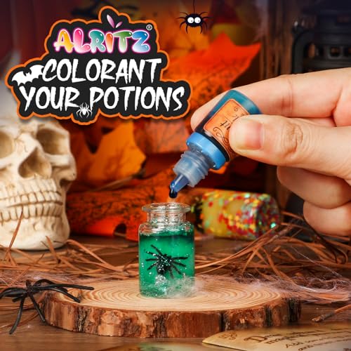 Alritz Mystery Potion Kits for Kids, 20 Magic Mix Witch Potion Bottles, Happy Decorations Ornaments Pumpkin Table Craft Toys Gift for Boys Girls Age 6 7 8 9 10 11+ Indoor Outdoor Halloween Party Decor