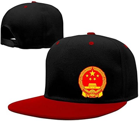 Xiha01ksi Unisex Coat Of Arms Of China Hip-Hop Caps Red