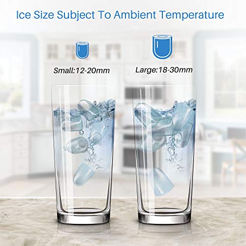 Della Portable Ice Maker 28 lb. Daily with Timer - Countertop Compact Design - 3 Size Bullet Shaped Ice - LCD Display - Thumbnail 3