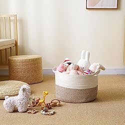 JIA QAQ Square Cotton Rope Samll Baskets With