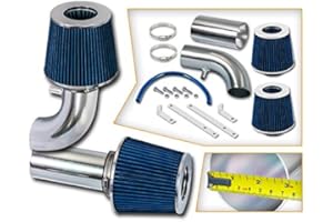 Rtunes Racing Short Ram Air Intake Kit + Filter Combo BLUE For 88-95 Ford F-150 / Bronco 5.0L & 5.8L (without MAF Sensor)