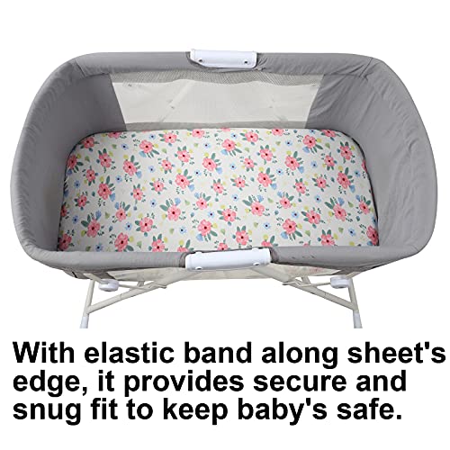 Sheets Set 3 Pack for Baby Girl, Stretchy Soft Jersey Knitted