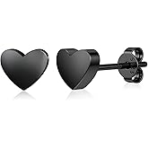 JIAYIQI Minimalist 925 Sterling Silver Stud Earrings Set, 14K Gold Plated Hypoallergenic Tiny Bar Dot Heart Star Studs for Women & Men