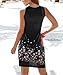 Women's Summer Casual Loose Mini Dress Print Pleated Sleeveless Sundress A-Line Beach Dresses (Black, Medium)