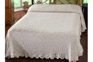Maine Heritage Weavers Colonial Rose Bedspread, Queen, Antique